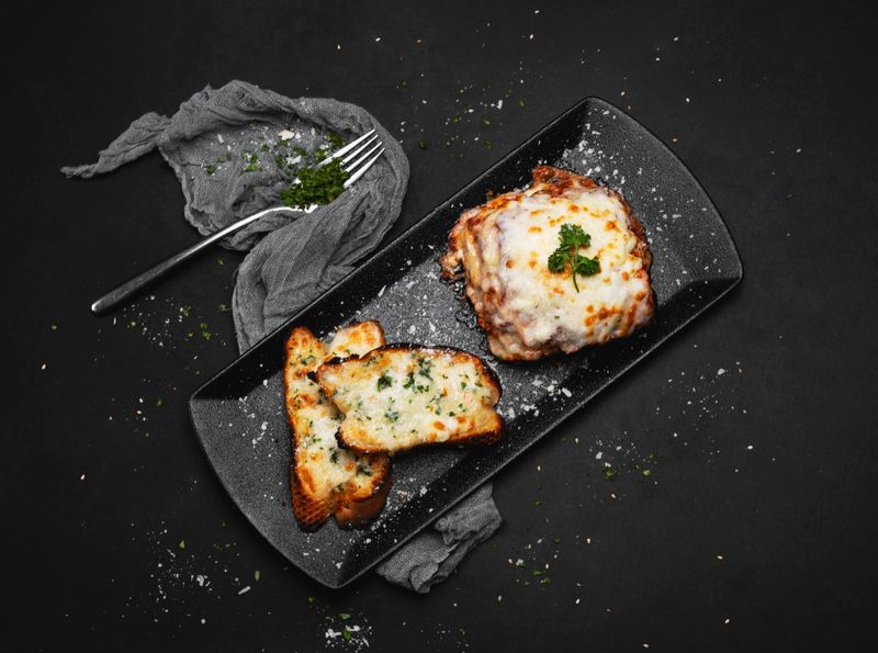 giordanos signature stuffed pizza slice being served